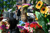 Afghanistan - Herat - girl passing a shop selling artificial flowers - photo by E.Andersen