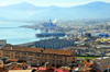 Algrie - Bjaa / Bougie / Bgayet - Kabylie: vue du fort Borj Moussa - synagogue, Lyce Ibn Sina, port avec forme de radoub, chane des Babor, Golfe de Bejaia - photo par M.Torres