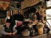 Azerbaijan - Sheki: hat maker - working with Astrakan wool (photo by A.Kilroy)