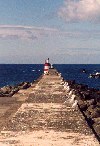 Azores / Aores - Madalena: guardando o molhe - gaivotas / Madalena: seagulls guarding the pier - photo by M.Durruti