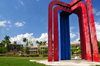 Belmopan, Cayo, Belize: Belize-Mexican Monument, parliament and government offices - Memorial Park and Independence Plaza - photo by M.Torres