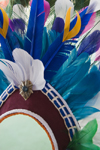 Parintins, Amazonas, Brasil / Brazil: plumed headgear - Boi-Bumb folklore festival - Boi Caprichoso troupe / toucado d epenas - Festival Folclrico de Parintins - Bumba Meu Boi - photo by D.Smith