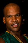 Rio de Janeiro, RJ, Brasil / Brazil: male member of the bateria - Mocidade Independente de Padre Miguel samba school / escola de samba - carnaval - photo by D.Smith