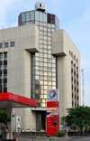 Cameroon, Douala: CBC bank building (Commercial Bank of Cameroon) and Total petrol station - Douala Central Business District - photo by M.Torres