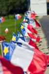 Canada 355 Scenic view Acadian flags during the 400th anniversary of the landing of the French in North America in Acadian region near Pubnico in western Nova Scotia, Canada - photo by D.Smith