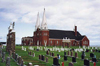 Canada / Kanada - Le Village Pionnier Acadien / Acadian Pioneer Village (Prince Edward Island): church and cemetery - photo by G.Frysinger