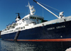 Canada / Kanada - Nain (Labrador): MV Lyubov Orlova in the harbour - Arctic / Antarctic expedition ship, named after the first star of Soviet cinema - photo by B.Cloutier