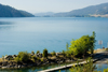 Okanagan Valley, BC, Canada: view of lake Kalamalka near Vernon -  a 'marl lake'  - photo by D.Smith