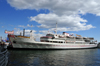 Toronto, Ontario, Canada: MS Jadran, an old Jugoslav ship, left the Adriatric to become Captain John's Seafood Restaurant - Queen's Quay - Toronto's historic waterfront - photo by M.Torres