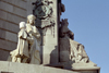 Catalonia - Barcelona: Christopher Columbus monument - detail - Monumento a Cristbal Coln - Vicente Yez Pinzn, captain of the Nia - photo by M.Bergsma