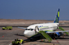 Iquique, Tarapac Region, Chile: IQQ airport - Sky Airline Boeing 737-230Adv CC-CTF (cn 22122721) being serviced - photo by M.Torres