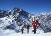 Portillo, Valparaso region, Chile: group of skiers climbing in the Andes Mountains - photo by S.Egeberg