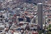 Bogota, Colombia: Colpatria Tower from Monserrate Hill - the skyscraper dominates barrio Las Nieves and the city - Santa Fe - photo by M.Torres