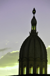 Bogota, Colombia: Basilica of the Sacred Heart of Jesus - dome and cupola at sunset - architect Julin Lombana - built to thank for the end of the 'War of a thousand days' - Baslica del Voto Nacional, aka Baslica del Sagrado Corazn de Jess - barrio Voto Nacional - Los Mrtires - photo by M.Torres