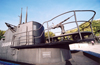 Corsica - Bastia: submarine tower - turret - the Casabianca - WWII French navy submarine - photo by J.Kaman