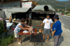 Croatia - Dubrovnik: preparing to roast a lamb - BBQ - photo by P.Gustafson