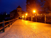 Czech Republic - Telc / Teltsch (Southern Moravia - Jihomoravsk - Jihlavsk kraj): cobble-stones at night - photo by J.Kaman