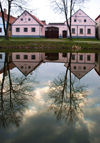 Czech Republic - Holasovice / Holaschowitz (Southern Bohemia - Jihocesk - Budejovick kraj - Jankov municipality): Holaovice Historical Village Reservation - reflection - Unesco world heritage site - photo by J.Kaman