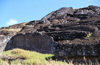 Easter Island / Rapa Nui: Volcanic rock outcropping from which the megaliths were carved - photo by G.Frysinger