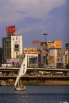 Africa - Egypt - Cairo: Pepsi sponsored felucca - advertising and the Nile (photo by J.Wreford)