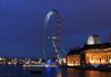 London: British Airways London Eye and the old County Hall -Lambeth - at night (photo by K.White)