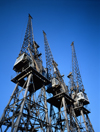 London: cranes, West India Docks - Isle of Dogs - Tower Hamlets - photo by A.Bartel