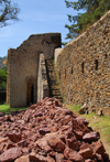 Gondar, Amhara Region, Ethiopia: Fasiladas' bath - tower on the walls - photo by M.Torres