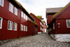 Trshavn, Streymoy island, Faroes: old cobbled street and Faroese houses of Tinganes - photo by A.Ferrari