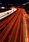 Paris, France: night lights - traffic on the Ring Road - Boulevard Priphrique - photo by A.Bartel