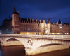 Paris, France: nocturnal view of Pont au Change and the Conciergerie, a former royal palace and prison, part of the present day Palais de Justice - Ile de la Cit, 1er arrondissement - photo by A.Bartel