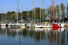 Carentan, Manche, Basse-Normandie, France: yachts - tree lined harbour - cluse de Haut Dicq - photo by A.Bartel