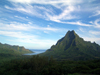 French Polynesia - Moorea / MOZ (Society islands, iles du vent): Mont Rotui, separating Cook (Paopao) and Papetoai (Oponu) bays, on the north coast - photo by R.Ziff