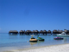 French Polynesia - Moorea / MOZ (Society islands, iles du vent): bungalows on stilts - photo by R.Ziff