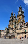 Santiago de Compostela, Galicia / Galiza, Spain: the Cathedral - Catedral do apstolo - western faade - Fachada da Praza do Obradoiro - centro histrico - Catedral de Santiago de Compostela - photo by M.Torres