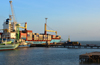 Banjul, The Gambia: port of Banjul - Maersk Volta container ship - photo by M.Torres