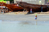 Barra, The Gambia: shipyard on the north bank of the River Gambia, near the estuary - workers and traditional wooden fishing boats - photo by M.Torres