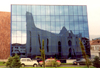 Georgia - Batumi: Catholic church reflected on a bank (photo by M.Torres)