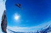 Greenland, Apussuit: skier jumping off high ice cliff - photo by S.Egeberg