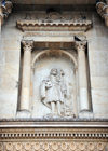 Ciudad de Guatemala / Guatemala city: St James, the pilgrim, one of the disciples of Jesus - faade of the Metropolitan Cathedral - Catedral Metropolitana de Santiago - photo by M.Torres