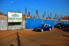 Guinea Bissau / Guin Bissau - Bissau, Bissau Region: construction site - central Market of Bissau - Marcedes taxi / Projecto do mercado central de Bissau - photo by R.V.Lopes