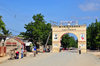 Fort-Libert, Nord-Est Department, Haiti: Triumphal arch at the city's entrance, with a portrait of Toussaint Louverture - La Belle Entre - photo by M.Torres