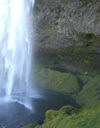 Iceland Seljalandsfoss and tourist - waterfall (photo by B.Cain)