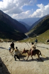 India - Kedarnath (Uttaranchal): Hindu pilgrims on the 14km return journey from Kedarnath (3500m) to Gauri Kund (2000m) (photo by Rod Eime)