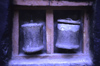 India - Ladakh - Jammu and Kashmir - Leder, Alchi: old prayer wheels - religion - Buddhism - photo by W.Allgwer