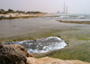 Israel - Qesarriya / Caesarea Maritima / Caesarea Palaestina: Mediterranean beach and the ghost of the power station - photo by Efi Keren