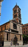 Rome, Italy: St. Paul Within the Walls Episcopal Church - Anglican communion - American Episcopal Church - inspired by San Zeno in Verona - faade with coloured bricks from Siena and travertine from Tivoli - corner of Via Nazionale and Via Napoli - San Paolo Entro le Mura - photo by M.Torres