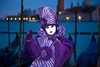 Carnival participant with Carnival costume at Dawn by Canale di San Marco, Venice - photo by A.Beaton