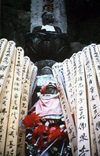 Japan - Yamadera - Yamagata Prefecture - Tohoku region on Honshu island: steles - Risshaku-ji temple - photo by W.Schipper