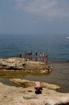 Lebanon / Liban - Beirut: an angler prays (photo by J.Wreford)