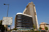 Lebanon / Liban - Beirut: old and new - Lebanese Canadian Bank. American University sign and the old Holiday Inn - photo by J.Wreford